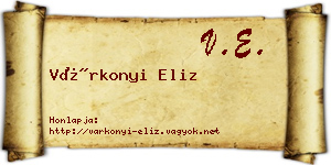 Várkonyi Eliz névjegykártya
